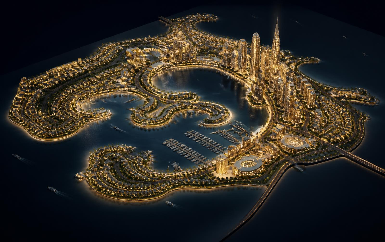 Illustrative 3D masterplan of UAE developments by our partner developers